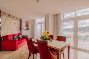 Dining table and seating area