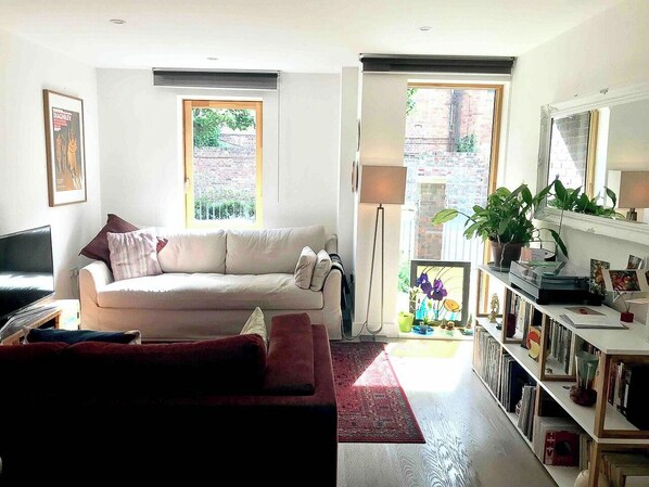 Lounge has two three-seater sofas.