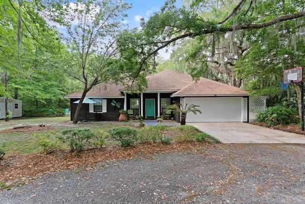 Front of home with keyless entry