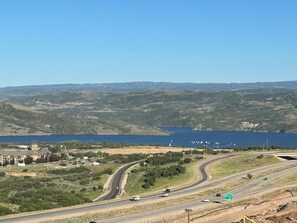 View from your room over Jordanelle Reservoir and Marina