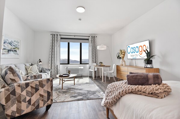 Professionally and luxuriously appointed, this beautiful studio is stunning inside and out