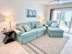 Coastal-inspired living area