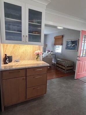 New! Built in bar for your entertaining needs.