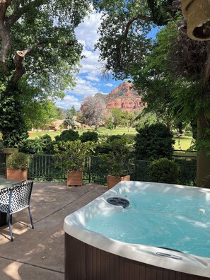 Take a dip in the hot tub