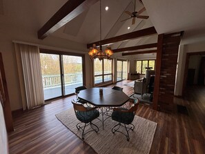 Formal Dining with Large windows and sliders to enjoy the views