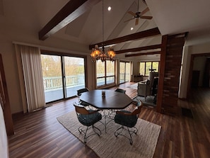 Formal Dining with Large windows and sliders to enjoy the views