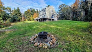 Firepit and large lawn
