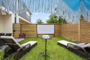 Outdoor movie theater at the backyard