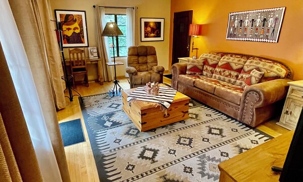 Relax and unwind in this cozy southwestern living room.