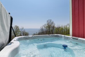Pure relaxation; soak up the view from your private spa.