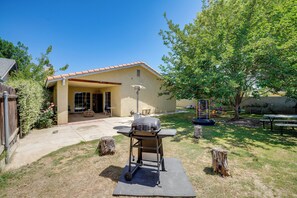 Backyard | 3 Gas Grills | Playground Equipment | Covered Patio