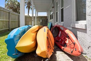 Kayaks and paddleboards are available for you to make the most out of your beach adventures!