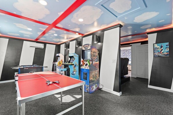 The fun doesn't stop! After a day at the beach, enjoy the arcade/game room equipped with a ping pong table, foosball + more!