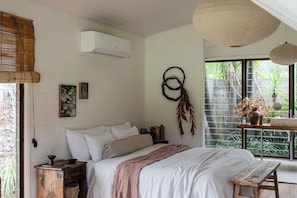 Large king size bed with luxury linens