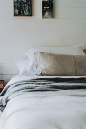 With dark accents throughout the room