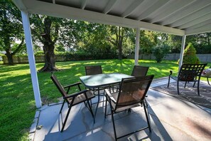 Inviting patio with outdoor furniture