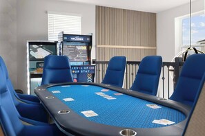 Game Loft w/ Arcade Machine & Poker Table