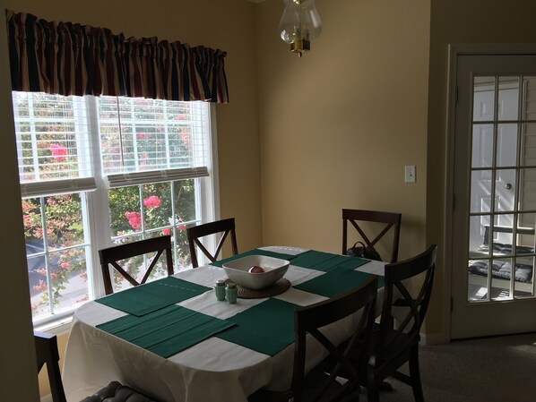 Dining room w/ view of porch