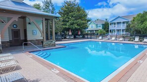 Community pool located directly in back yard of our property. Best location!