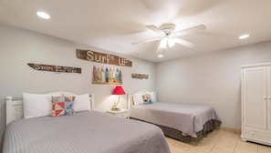 Bed, Bedroom, Furniture, Indoors, Ceiling Fan