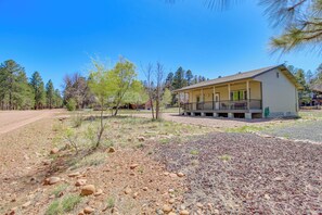 Cabin Exterior | Gated Deck | ATV Trail Access