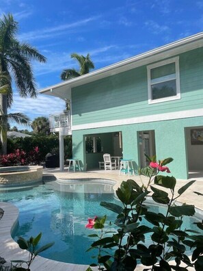 Enormous back yard with pool, spa, double lanai and grilling station