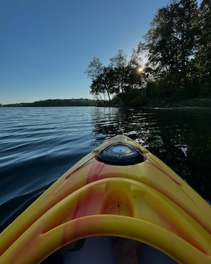 A quiet lake with great water toys!
