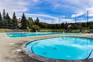 Summer pool and year-round hot tub at Elkhorn Village