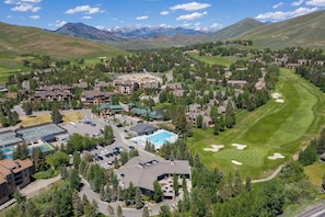 Aerial view of Elkhorn Village - Bonne Vie 2275 to the right of pools