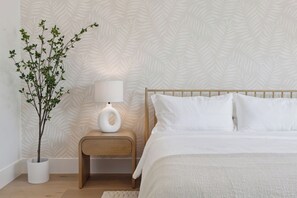 No expense spared with luxury furnishings and bedding. Calm and serene :)