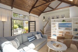 Living Room with Gas Fireplace and TV