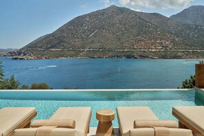 Breath-taking sea views from the decking at Ficus Villa.
