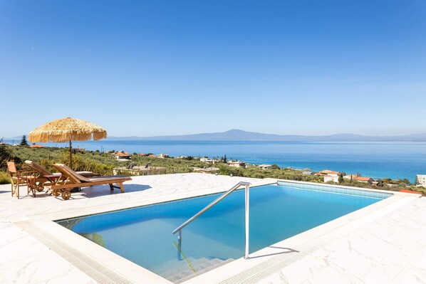 Outdoor pool with panoramic seaview