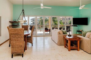 Spacious condo with balcony and ocean views