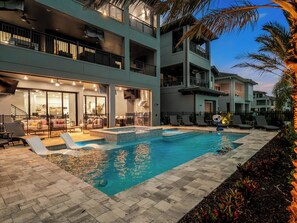 Take an evening swim after a day of adventuring through world-famous Orlando theme parks or golfing