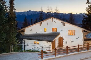 The chalet at night