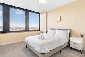 Queen Size Bed with Pillows