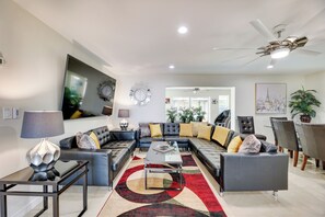 Living Room | 1st Floor | Smart TV | King Air Mattress | Central A/C & Heating