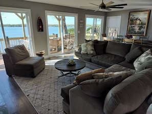 incredible water views from the family room and dining room