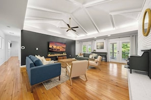 Cottage A- 75-inch smart TV for entertainment.