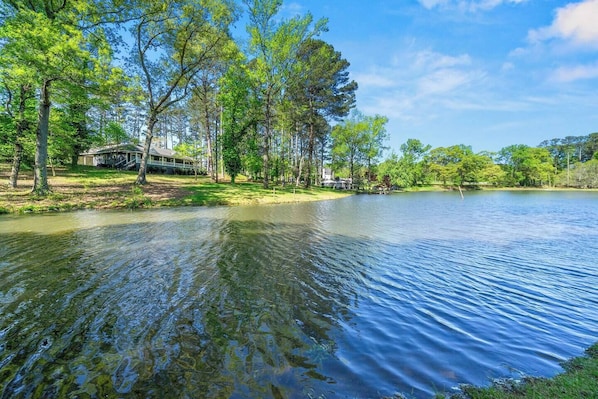 Serene lakefront overlooking the Cottage A (Big House)