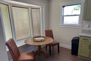 Great place to eat or work from home with beautiful views of the neighborhood