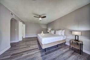 - Spacious king bed