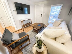 Make yourself at home with our quality, comfortable furniture and giant smart HD TV.