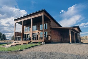 Rustic meets modern in this stylish cabin on the outskirts of Cody. Note: Pergola and wild flower meadow coming in summer 2025!