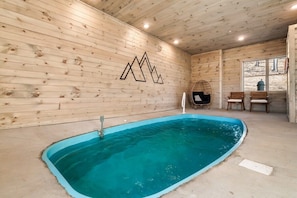 Finally, in the basement step in the private pool room. Pool depth is 4.5 feet deep.
