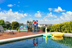 Enjoy fun-filled days on the patio with stunning views and exciting games for everyone to enjoy!