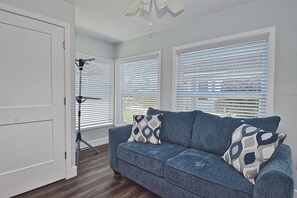 Sunroom with sleeper sofa