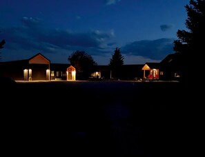 The LP Guest Cottage at night!