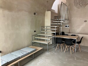 The Large Living Room, with the Sofa/Bed and the Stair to go the Terrace